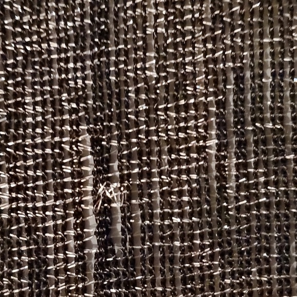 Silver & Black shimmer Metallic scarf with Fringe LARGE - Picture 5 of 6